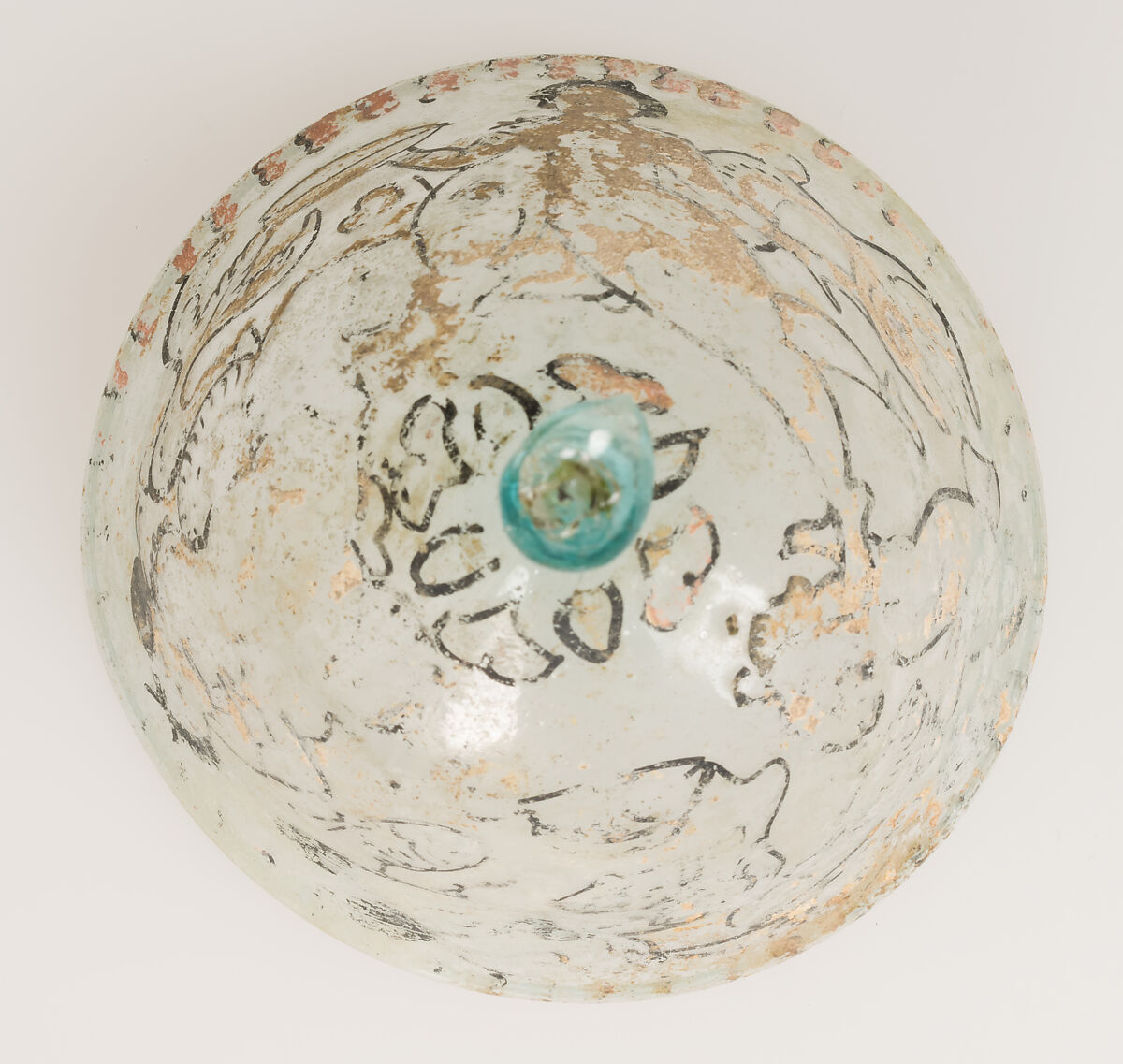 Goblet, Glass with vitreous paint, Coptic