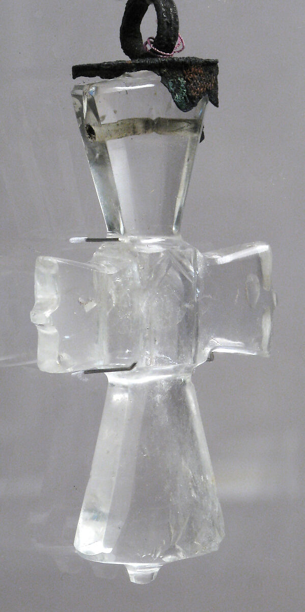 Necklace and Pendant Cross, Rock crystal, silver mount, Coptic (Egypt)