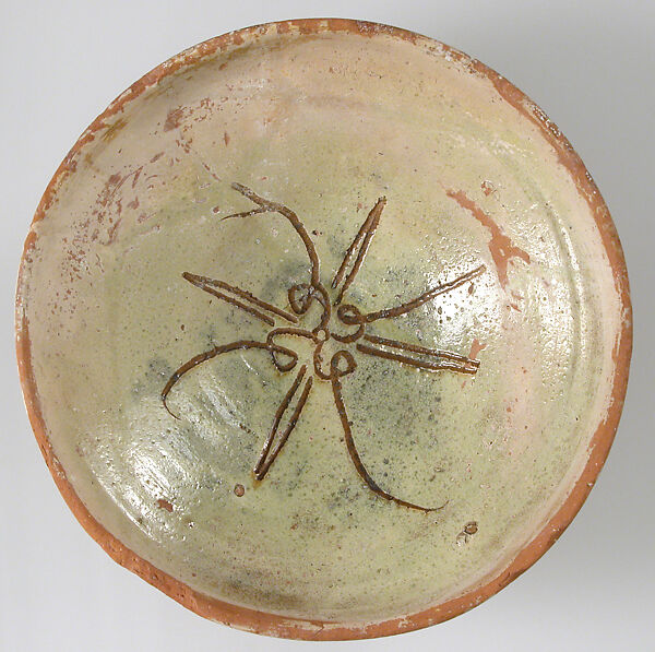 Bowl with Abstract Floral Pattern, Terracotta decorated in sgraffito, Byzantine 