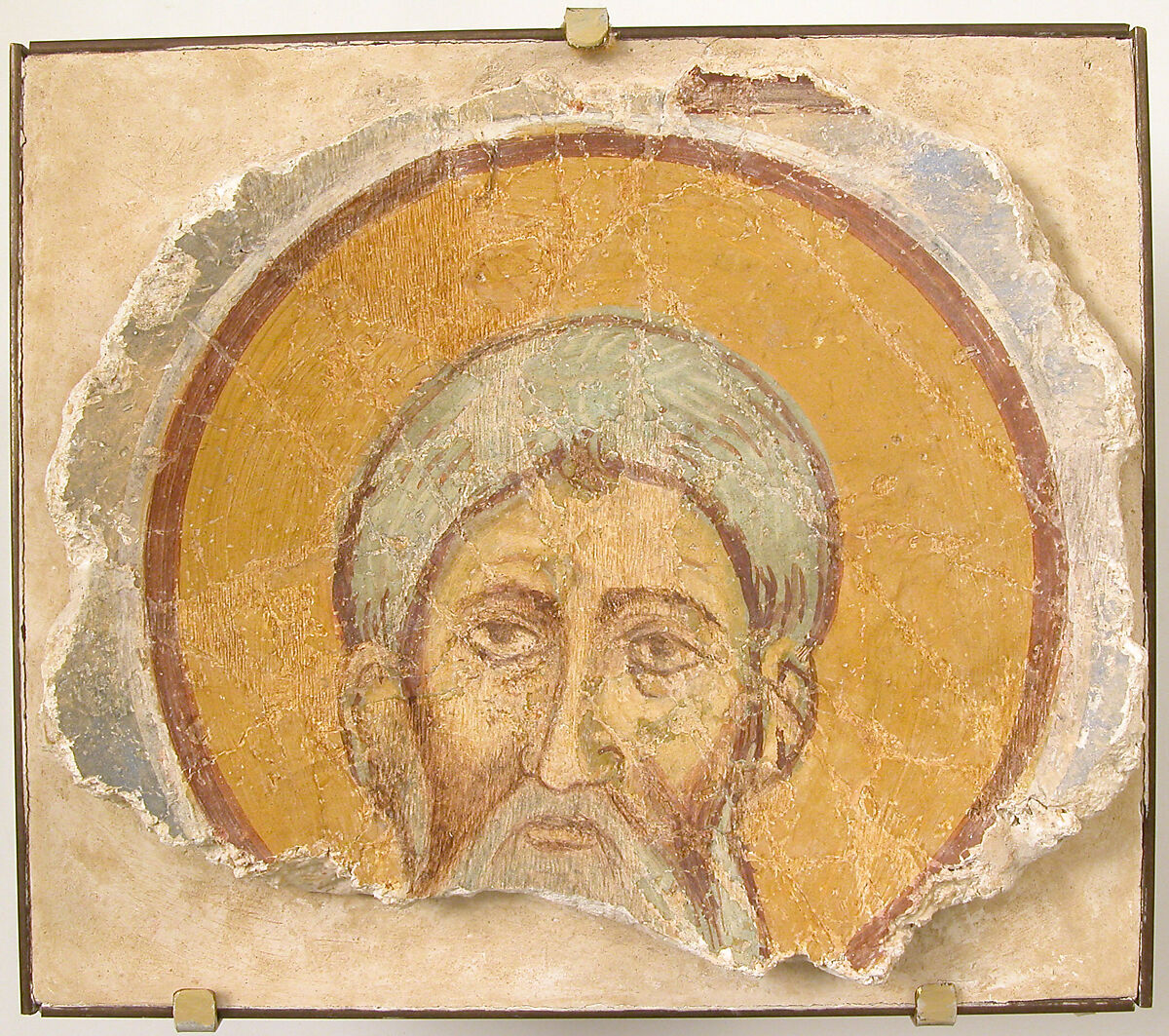 Wall Painting of a Male Saint, Fresco, Byzantine 