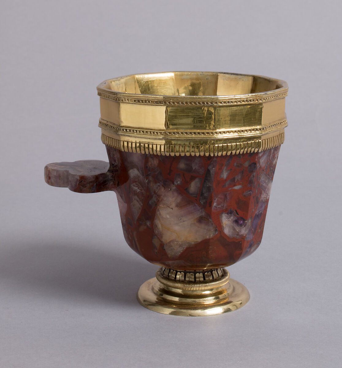 Jasper Cup with Gilded-Silver Mounts, Jasper, silver gilt mount and foot, Bohemian