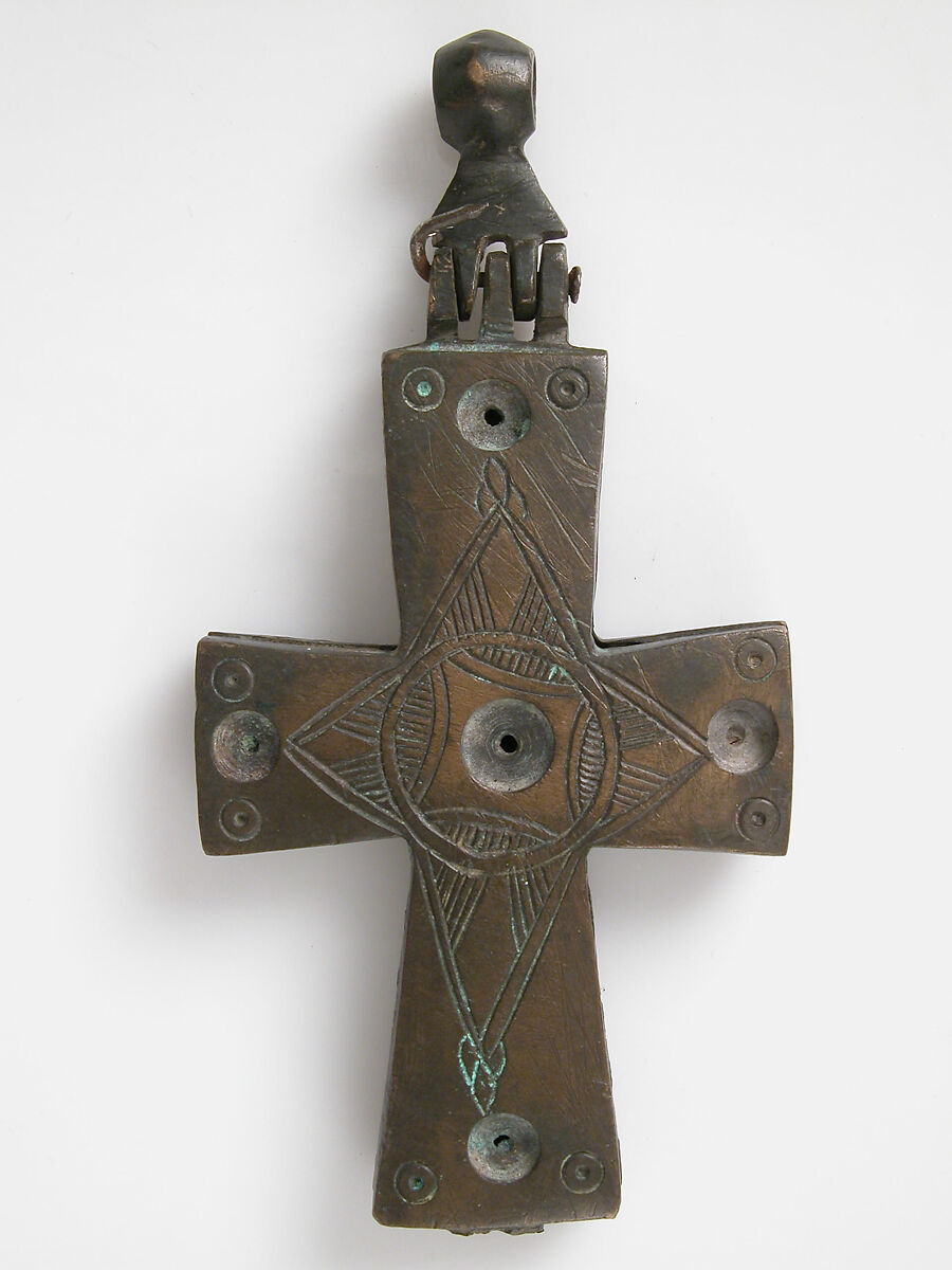 Reliquary Cross with Saint George, Copper alloy, Byzantine