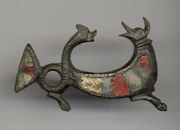 Animal-Shaped Brooch, Copper alloy, modern enamel, Roman 