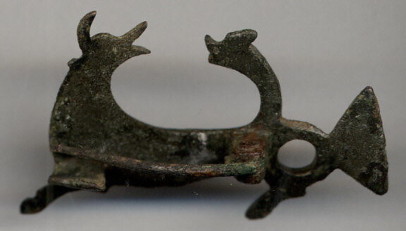 Animal-Shaped Brooch, Copper alloy, modern enamel, Roman