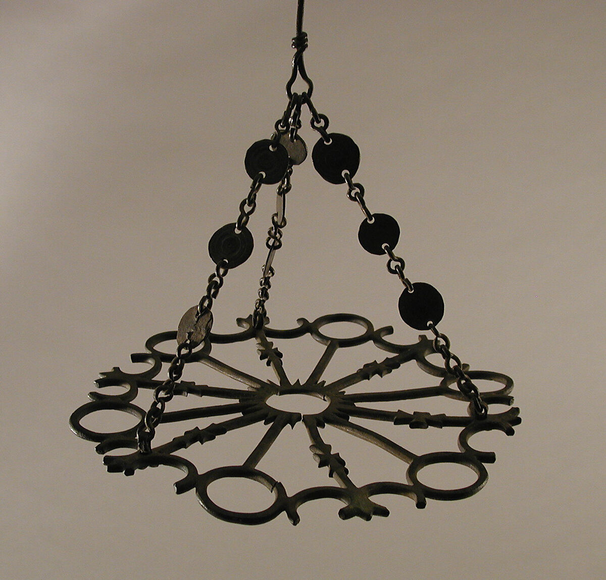 Polycandelon with Crosses, Copper alloy, Byzantine