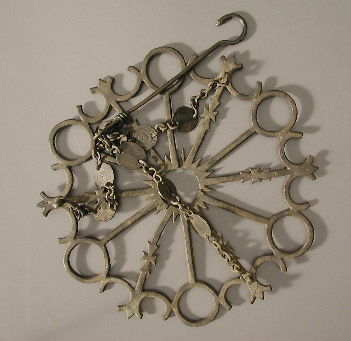 Polycandelon with Crosses, Copper alloy, Byzantine