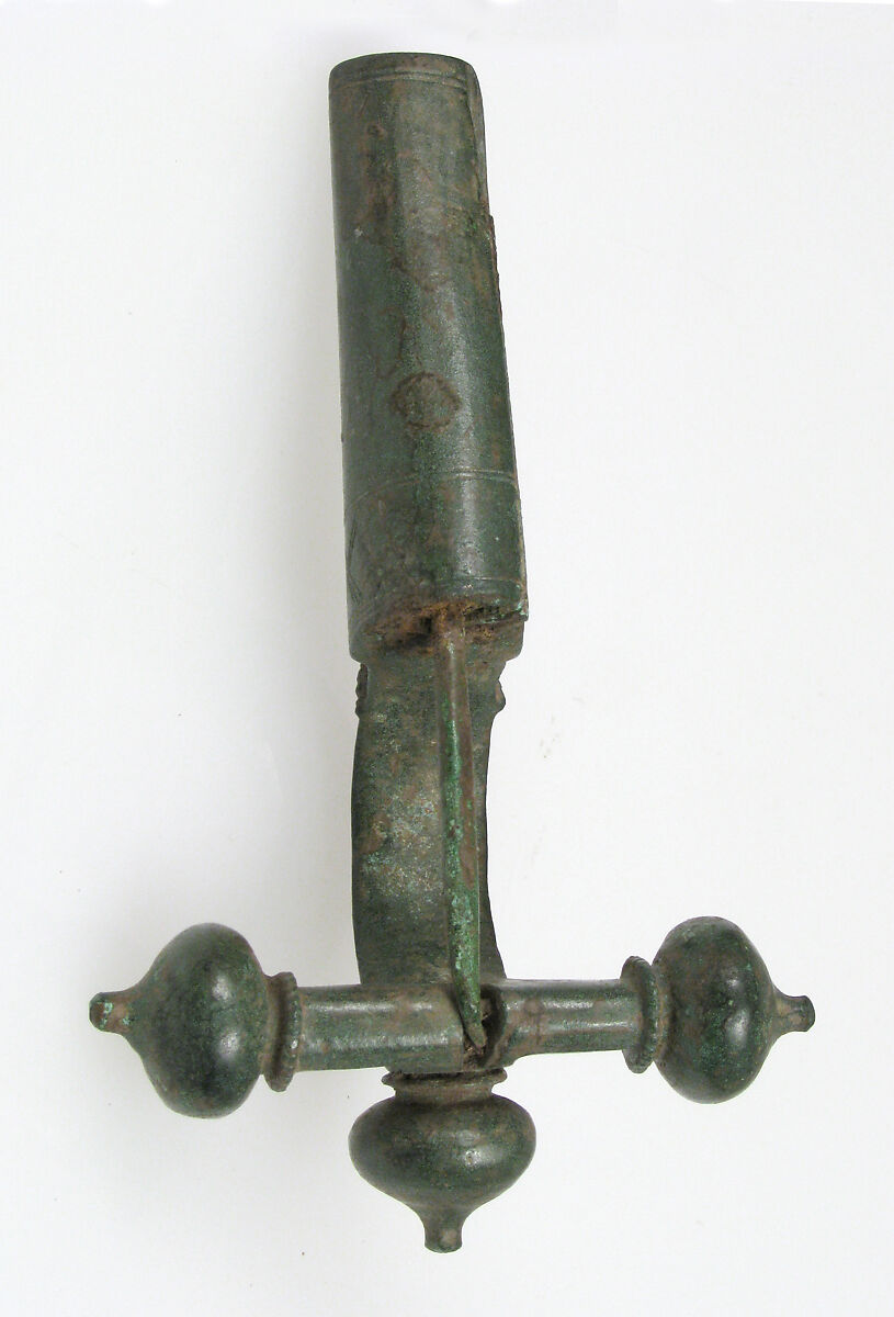 Crossbow Brooch, Cast copper alloy with silver inlay, Late Roman or Byzantine