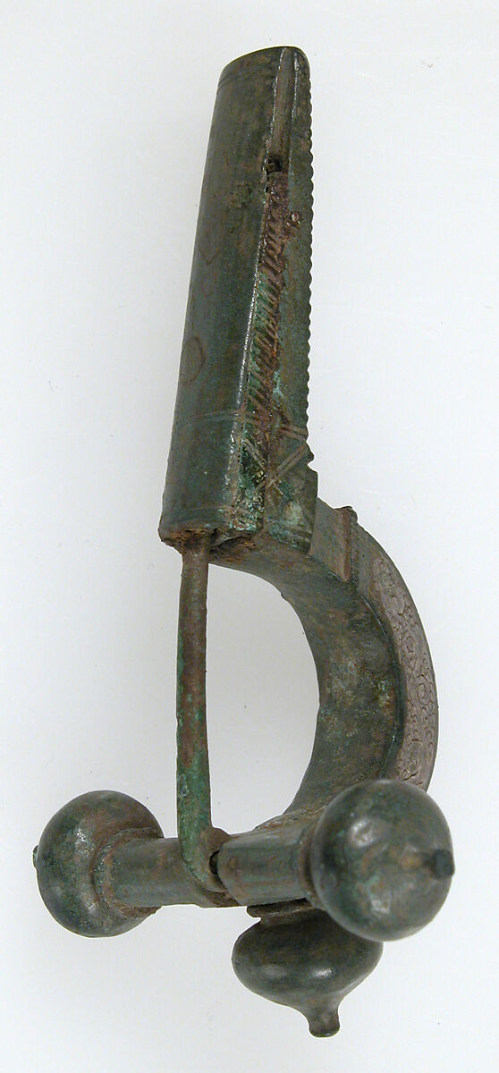 Crossbow Brooch, Cast copper alloy with silver inlay, Late Roman or Byzantine