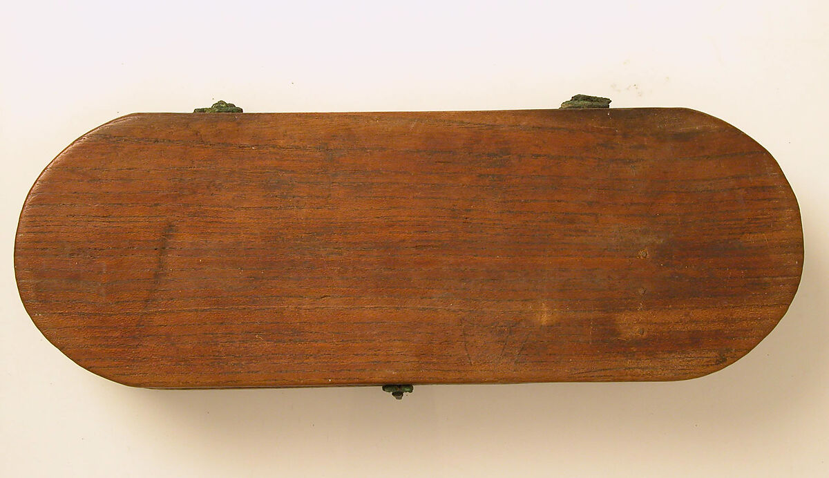 Wooden Box with Bronze Balance Scale, Wooden box and copper alloy scale, Coptic