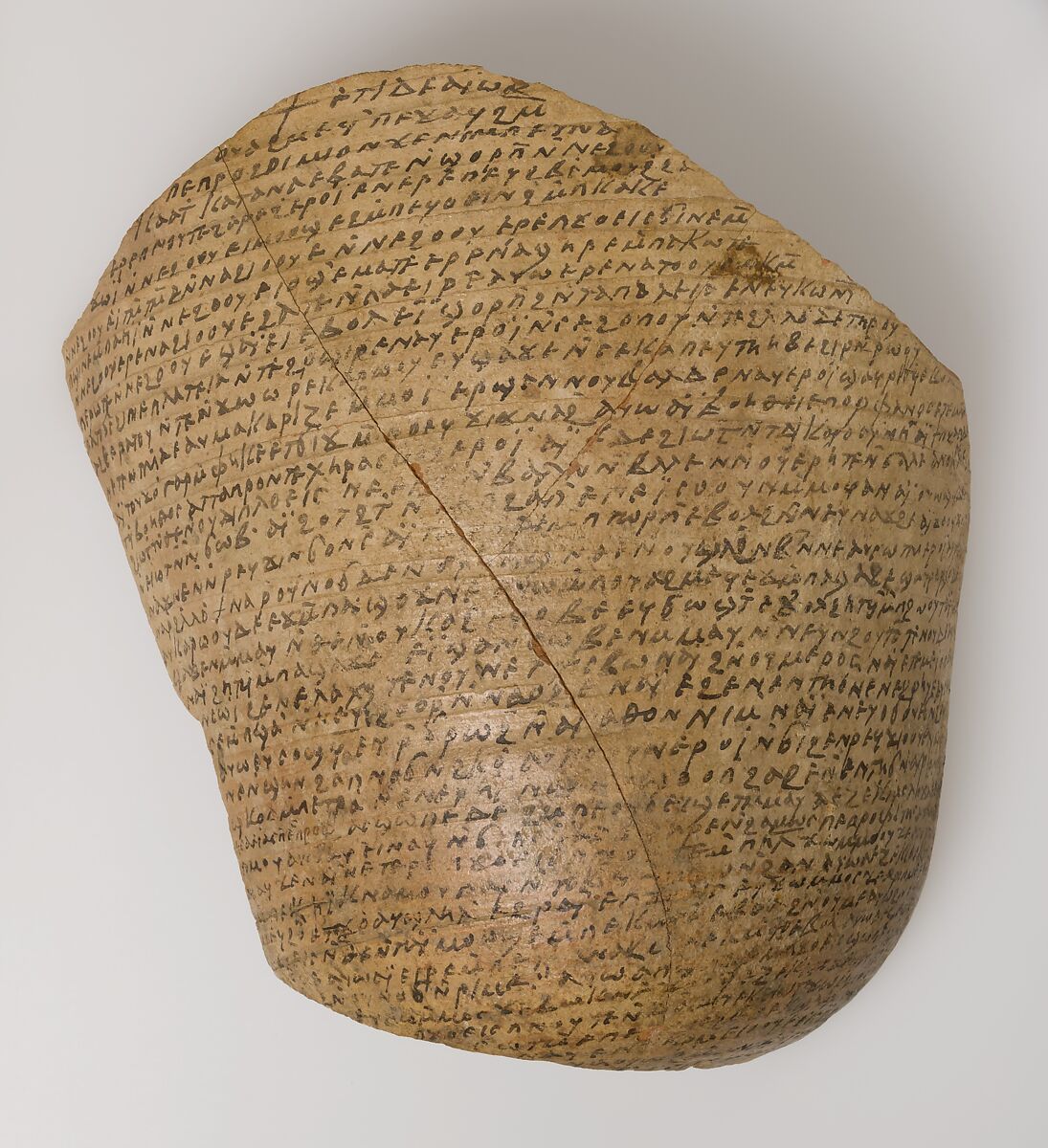 Ostrakon with Texts from the Bible, Pottery fragment with ink inscription, Coptic 