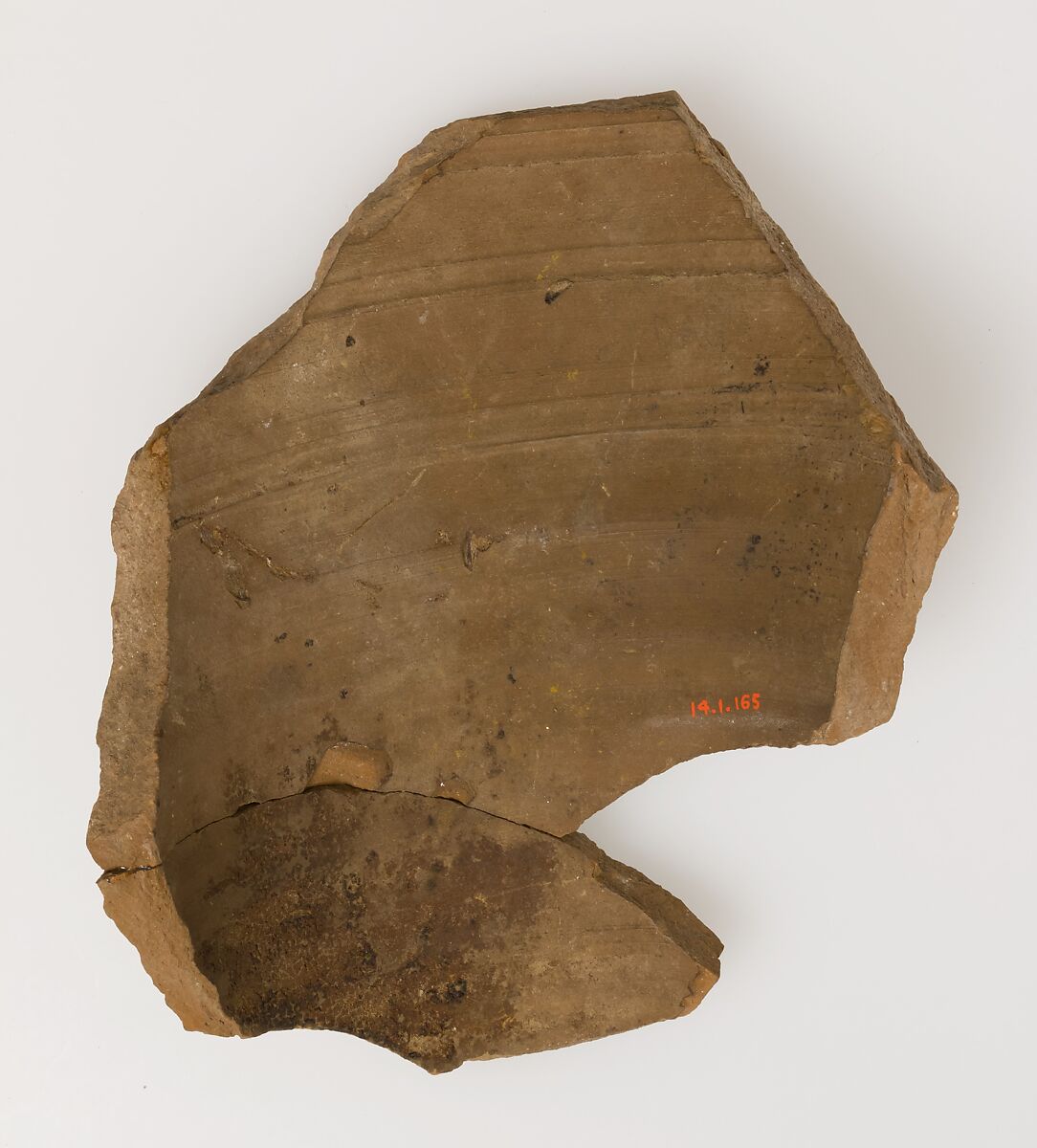 Ostrakon with a Letter from Pesynthius to Peter, Pottery fragment with ink inscription, Coptic