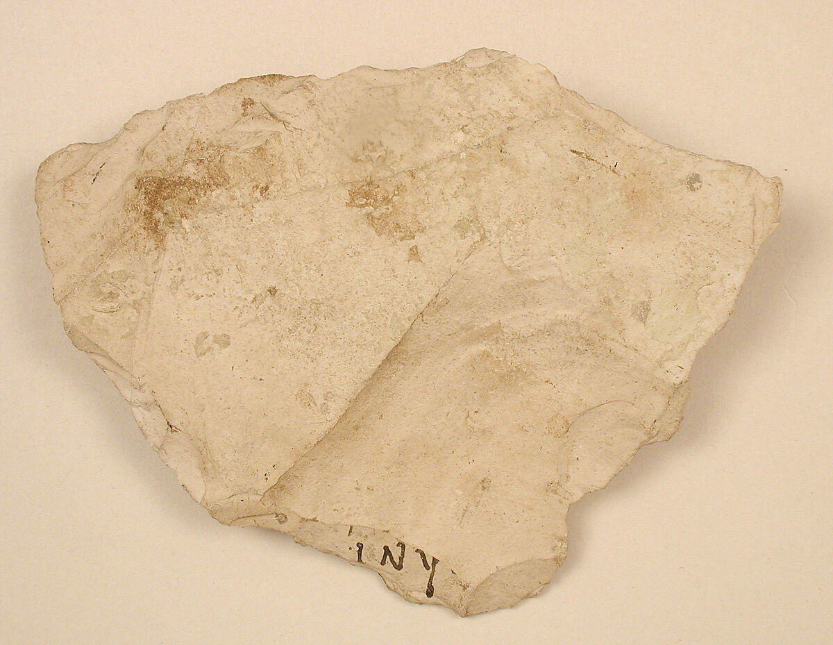 Ostrakon with Lines from Homer’s Iliad, Limestone with ink inscription, Coptic