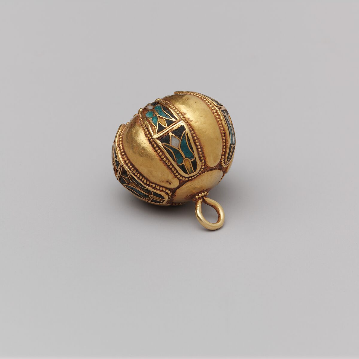 Spherical Pendant or Button, Cloisonné enamel and gold, Byzantine