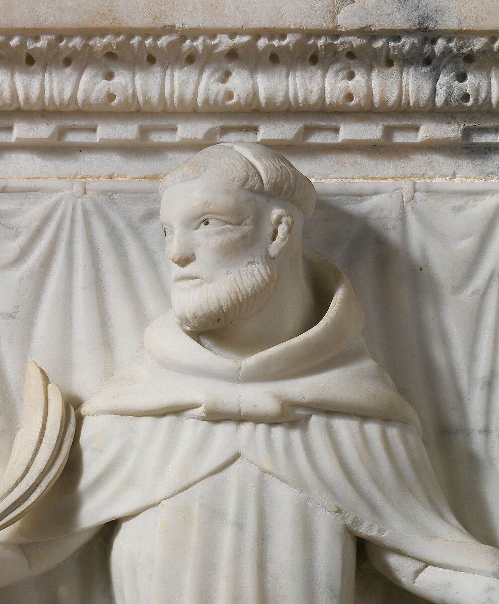 Presentation Scene with Saint Peter Martyr and Three Donors, Giovanni di Balduccio (Italian, active 1318–49), Marble, Italian