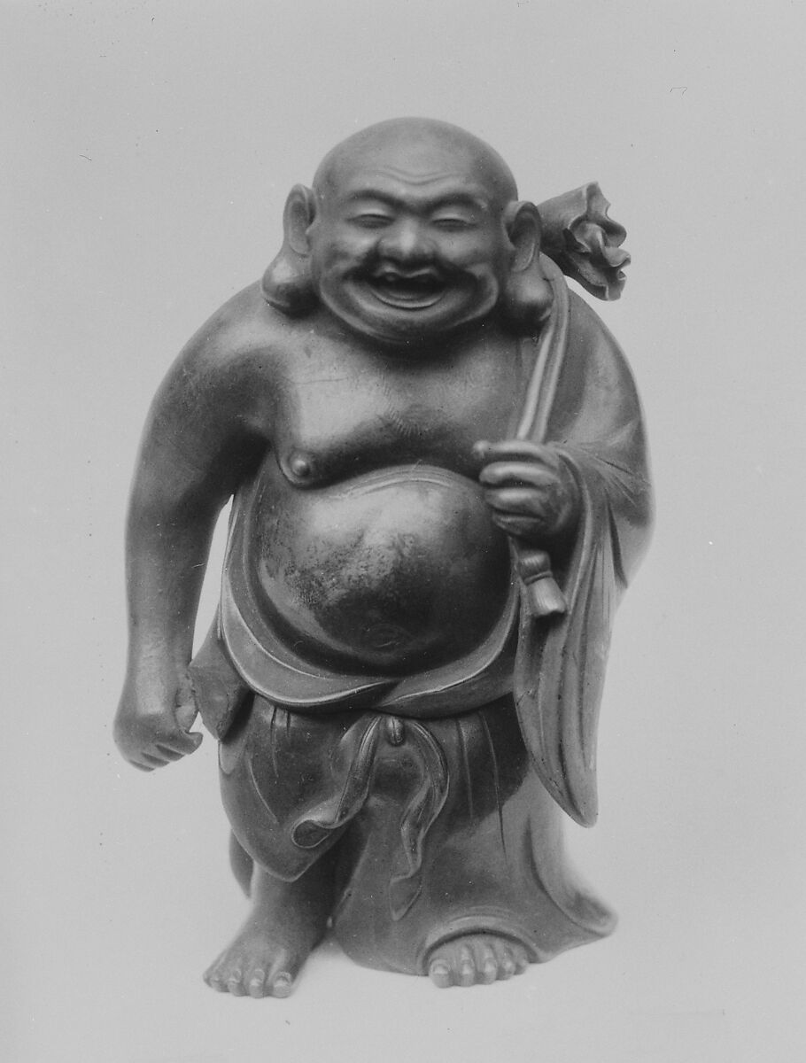 Censer in form of a God (Hotei), Stoneware covered with glaze (Bizen ware), Japan 