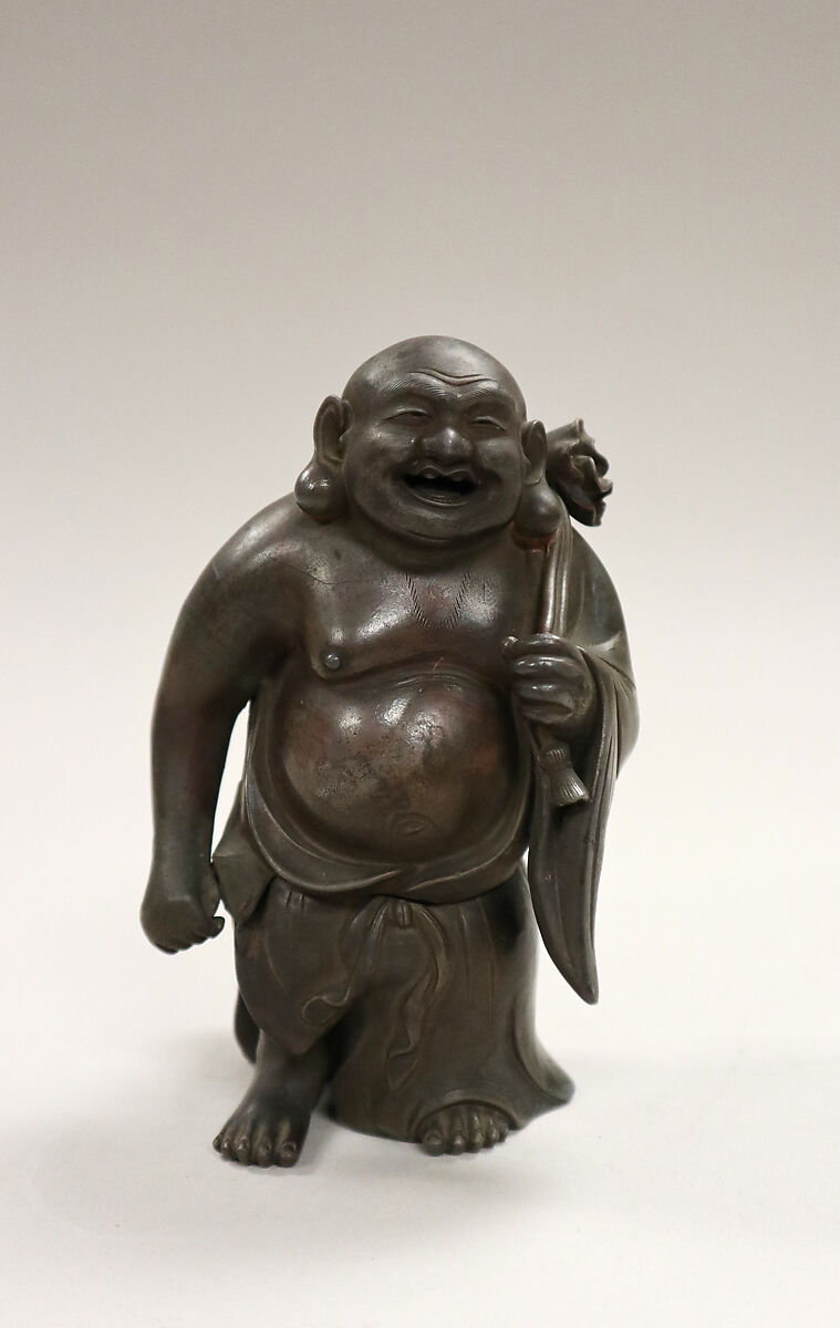 Censer in form of a God (Hotei), Stoneware covered with glaze (Bizen ware), Japan