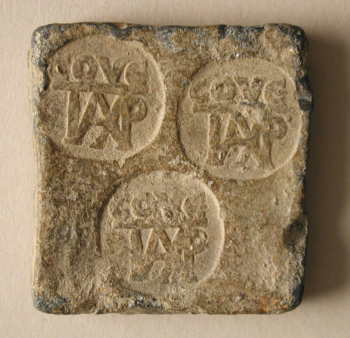 Lead Ingot with Monograms, Lead, Byzantine 