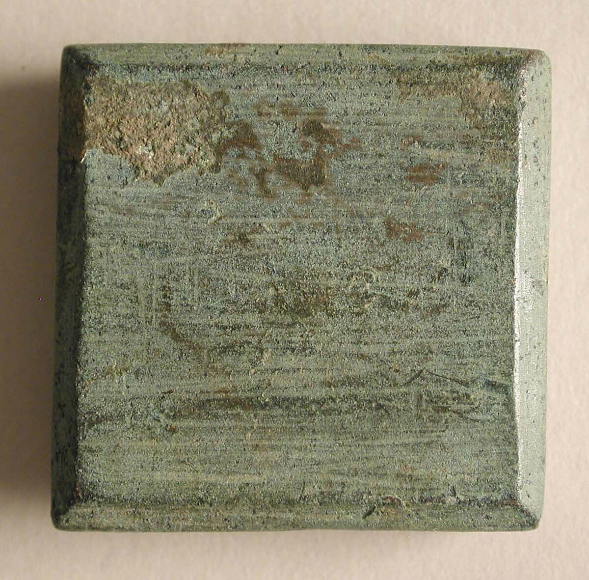 Copper-Alloy Balance Weight with Figures in an Architectural Setting, Copper alloy, Byzantine