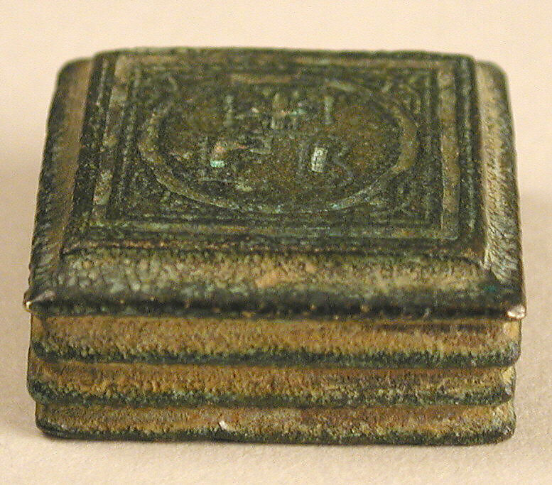 Copper-Alloy Balance Weight with Cross in a Circular Border, Copper alloy, Byzantine