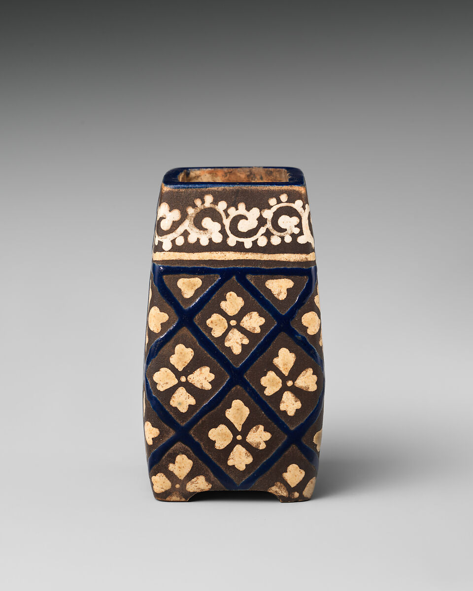 Incense Stick Burner, Pottery glazed in colors (Kyoto ware), Japan