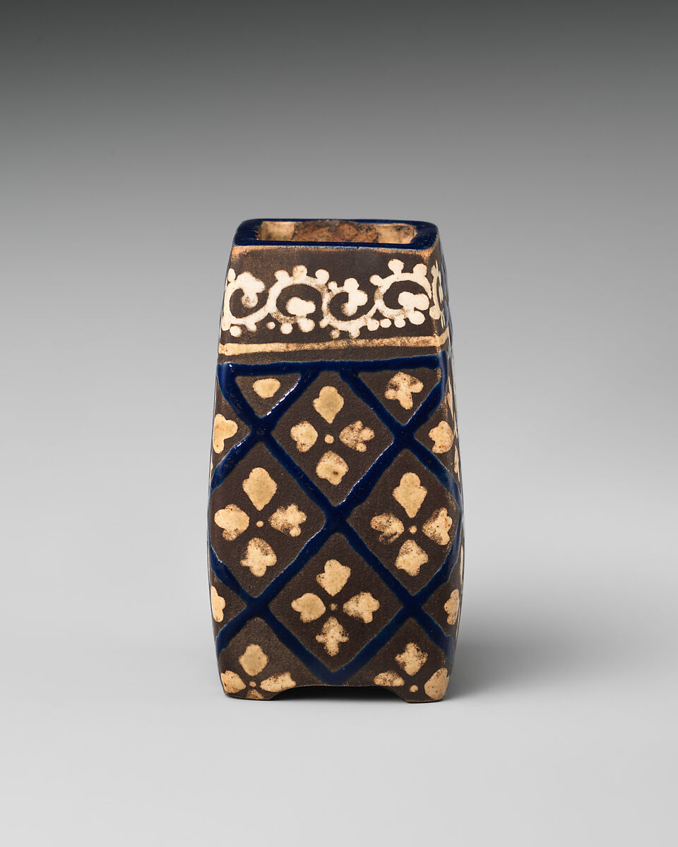 Incense Stick Burner, Pottery glazed in colors (Kyoto ware), Japan