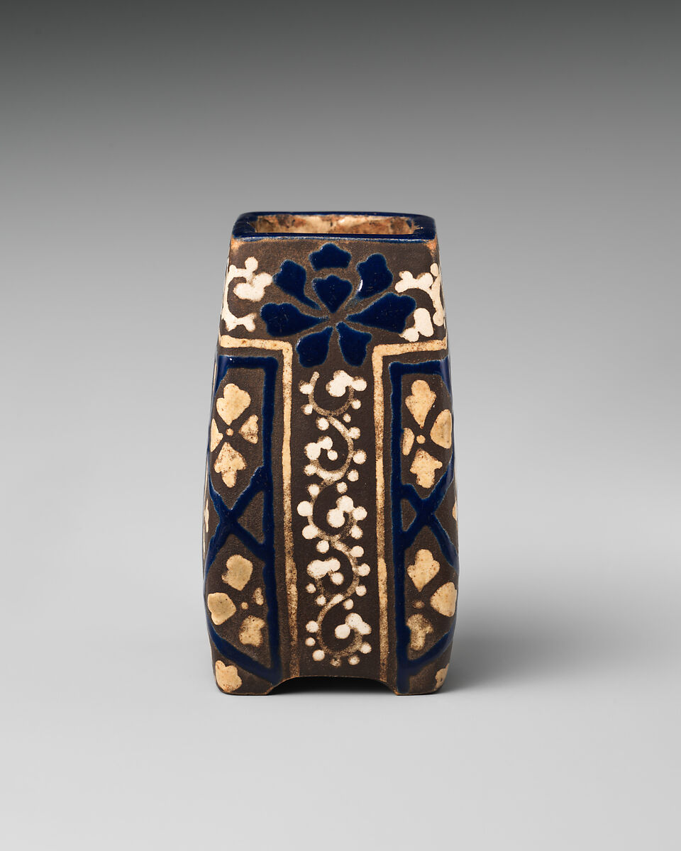 Incense Stick Burner, Pottery glazed in colors (Kyoto ware), Japan