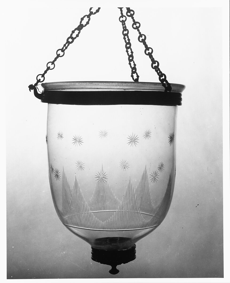 Hanging Lantern, Blown glass, brass, American 