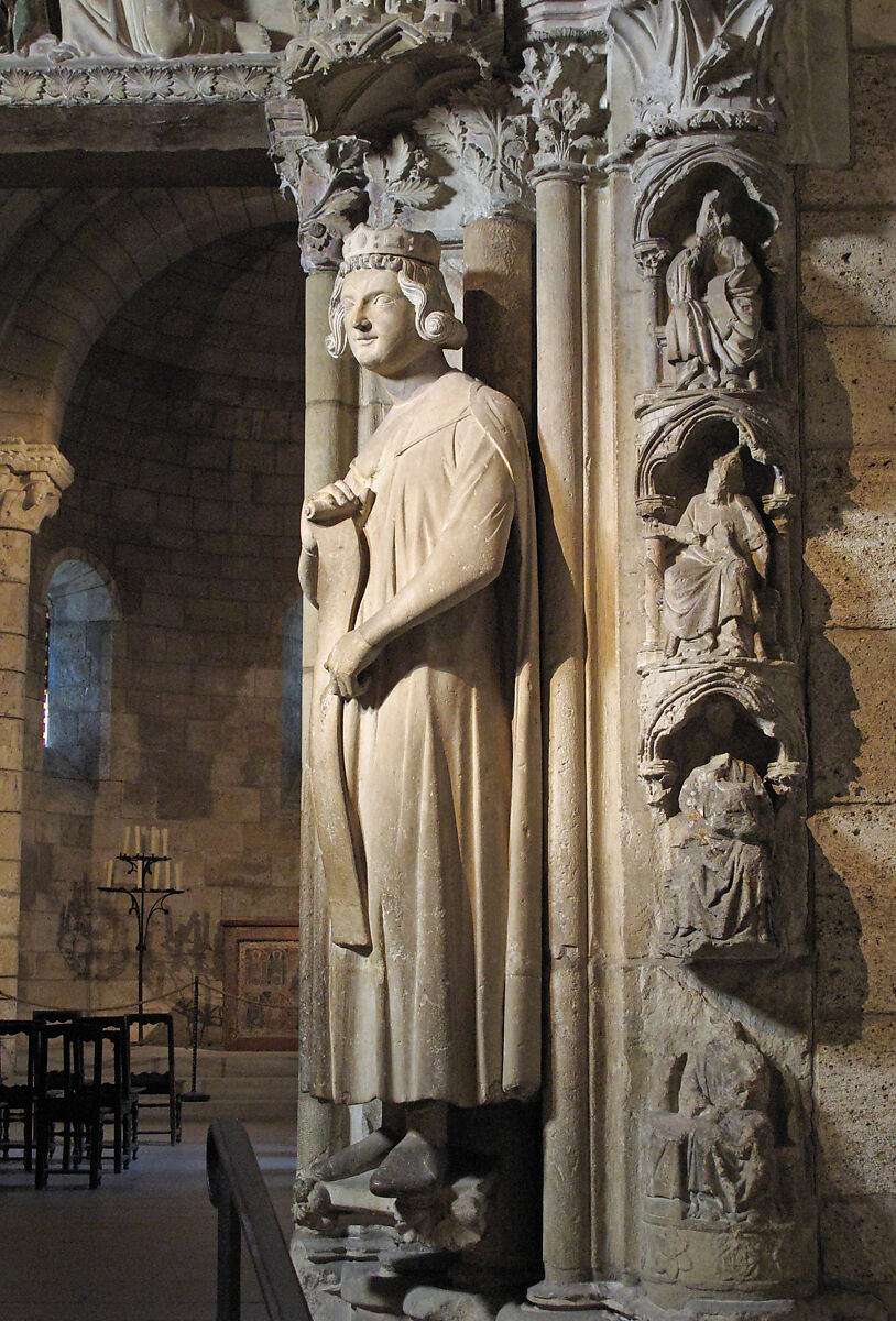 King Clothar I, Limestone, originally polychromed., French