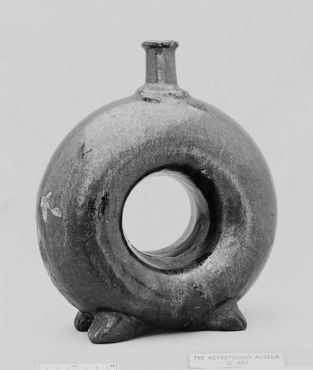 Ring Bottle, Paste covered with a glaze (Satsuma ware), Japan 