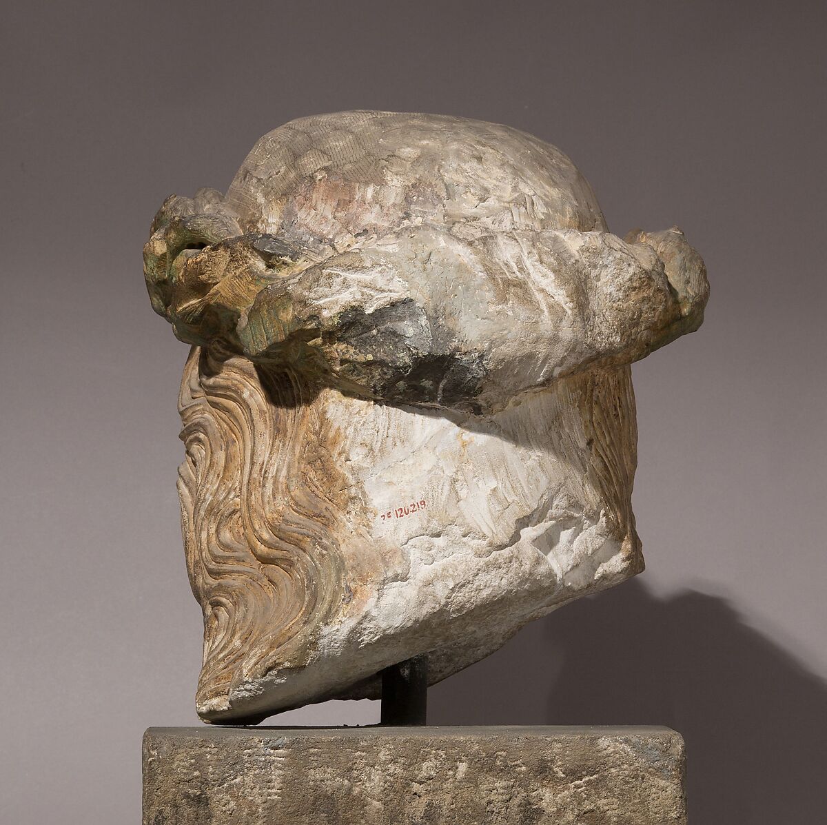 Head of Christ, Limestone, paint, French