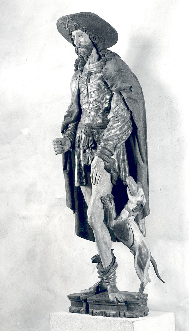 Saint Roch, Oak with paint and gilding, French