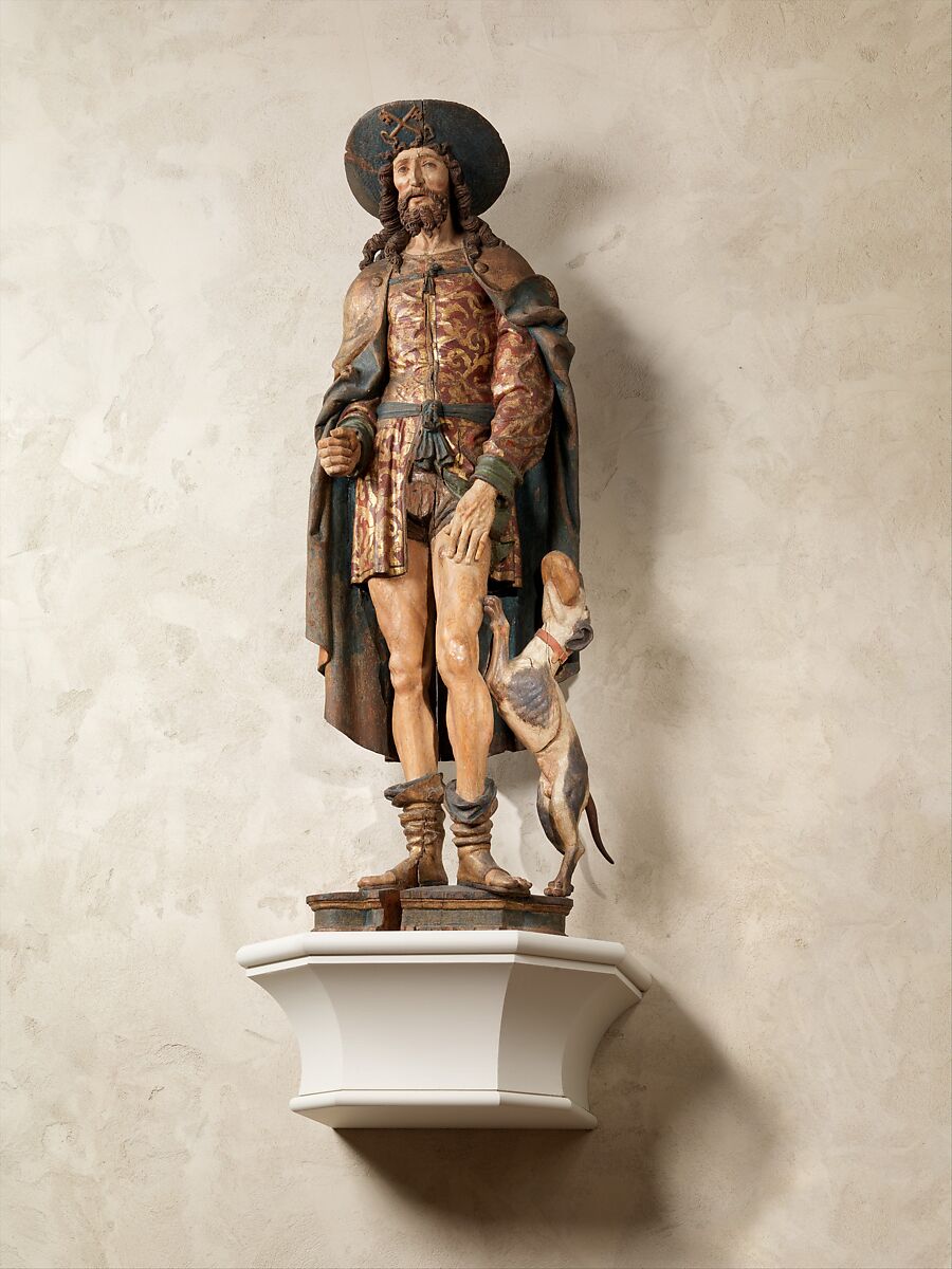 Saint Roch, Oak with paint and gilding, French