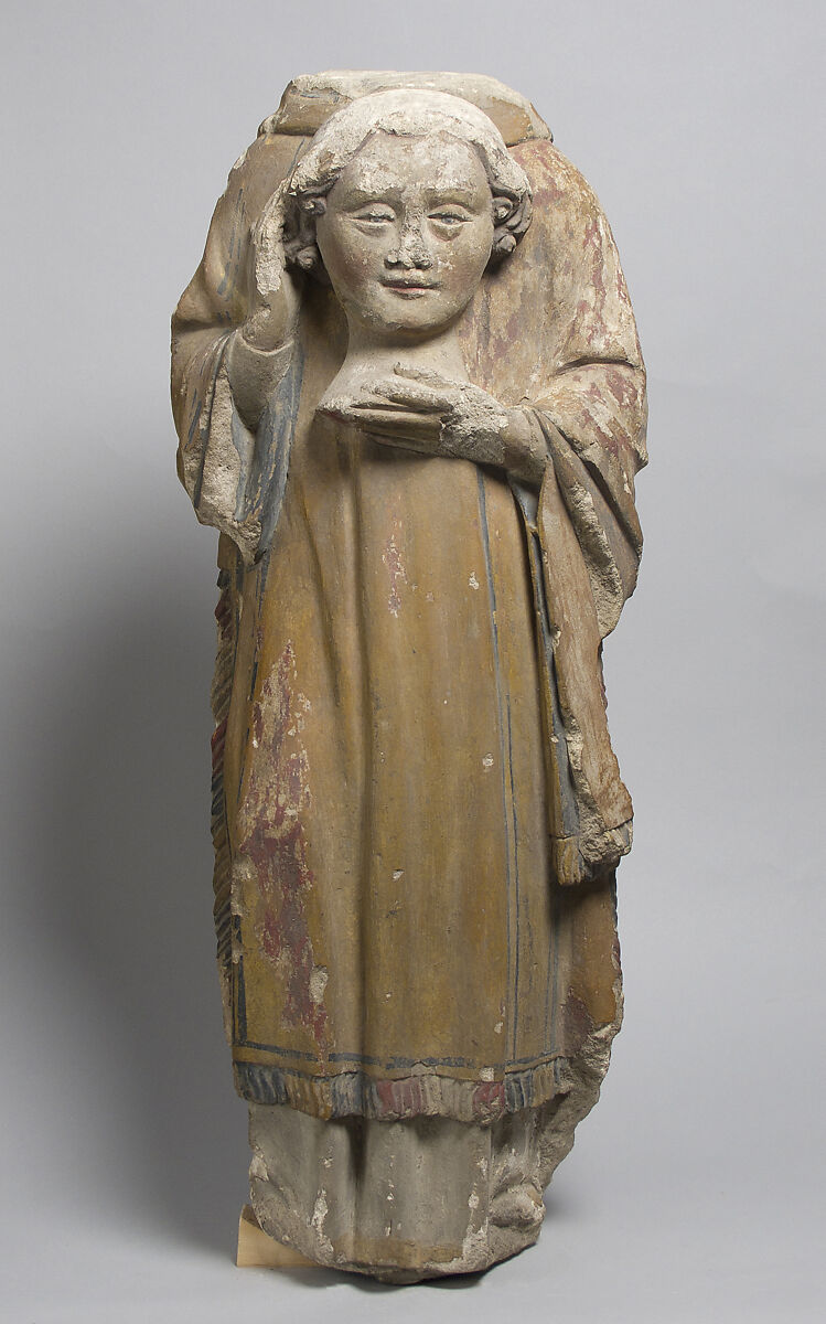 Saint Eleuthere or Saint Rustique, Stone, paint, French 