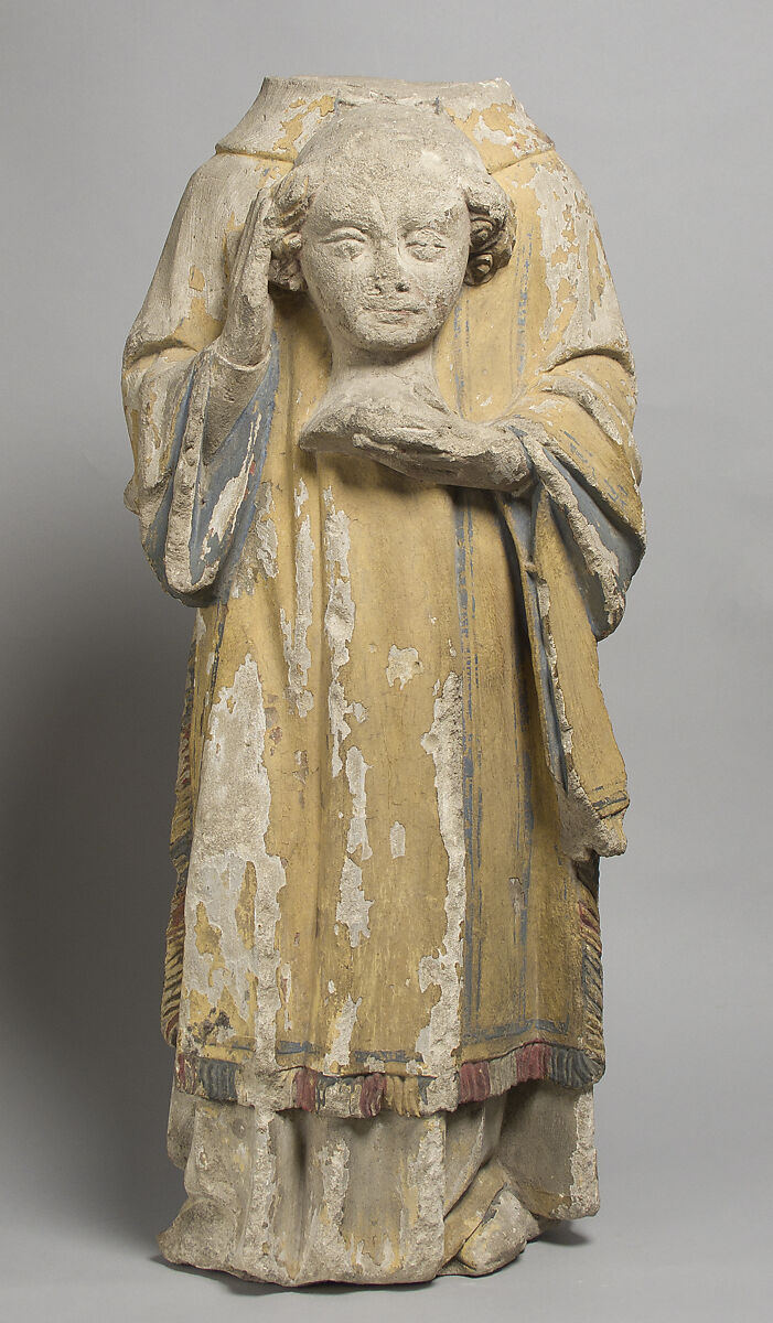 Saint Eleuthere or Saint Rustique, Stone, paint, French 