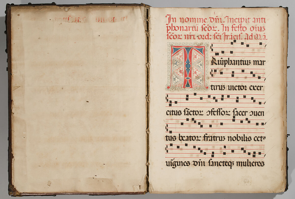 Antiphonary, Paper; leather binding, Italian