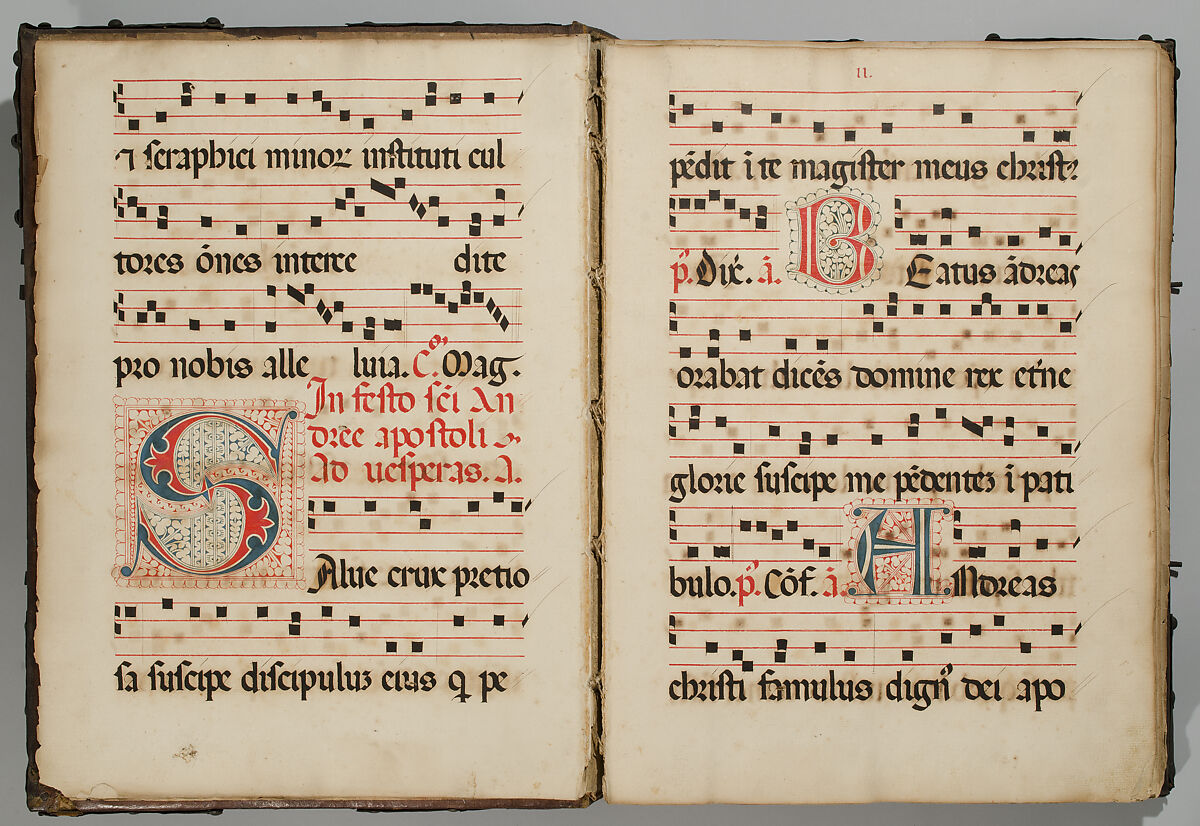 Antiphonary, Paper; leather binding, Italian 