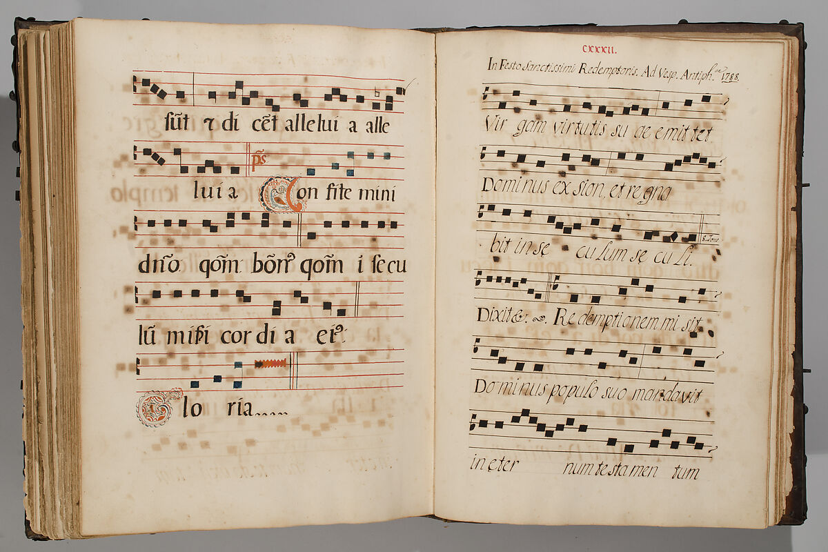 Antiphonary, Paper; leather binding, Italian