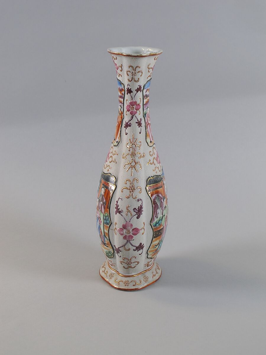 Vase with figures, Porcelain painted in overglaze polychrome enamels (Jingdezhen ware, enamel painted in Canton), China