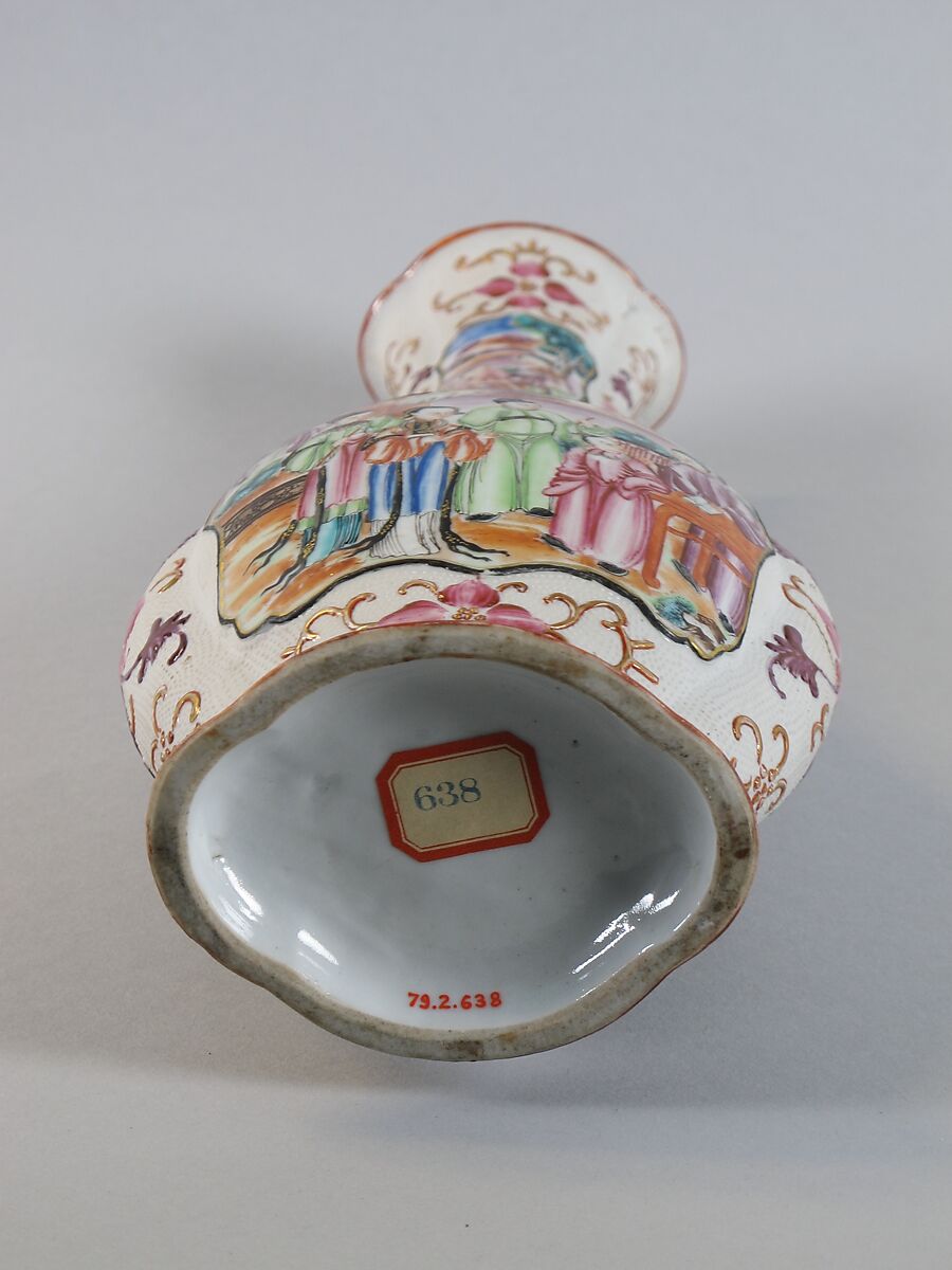 Vase with figures, Porcelain painted in overglaze polychrome enamels (Jingdezhen ware, enamel painted in Canton), China