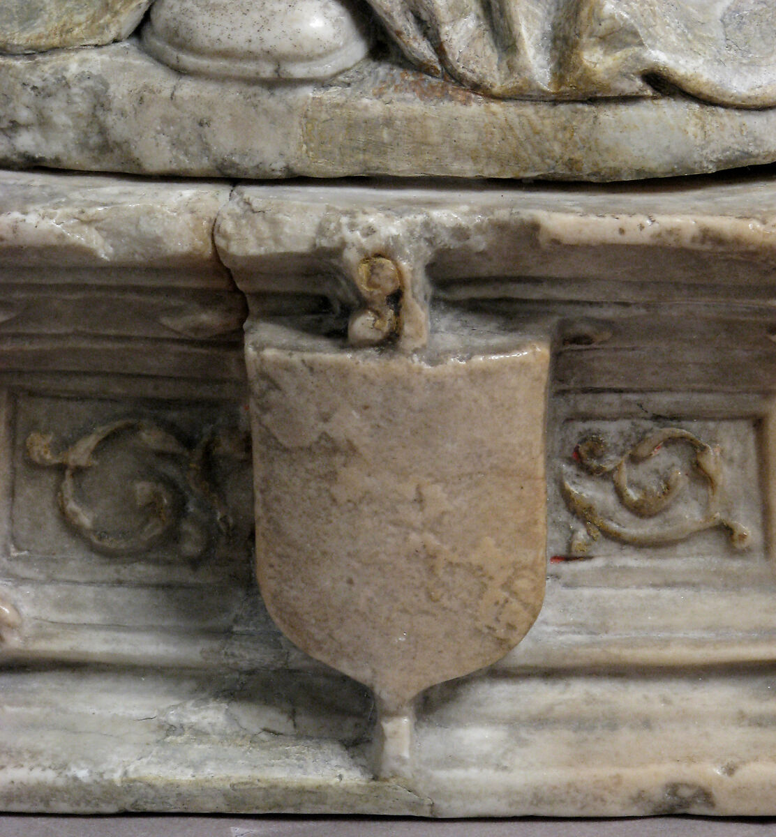 Virgin and Child, Marble, gilt, French