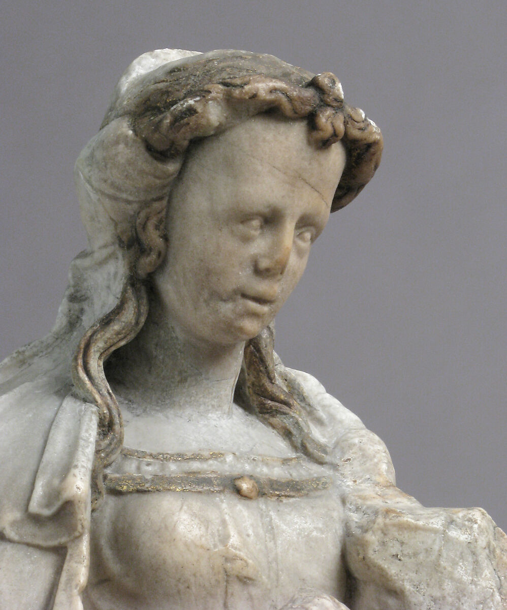 Virgin and Child, Marble, gilt, French