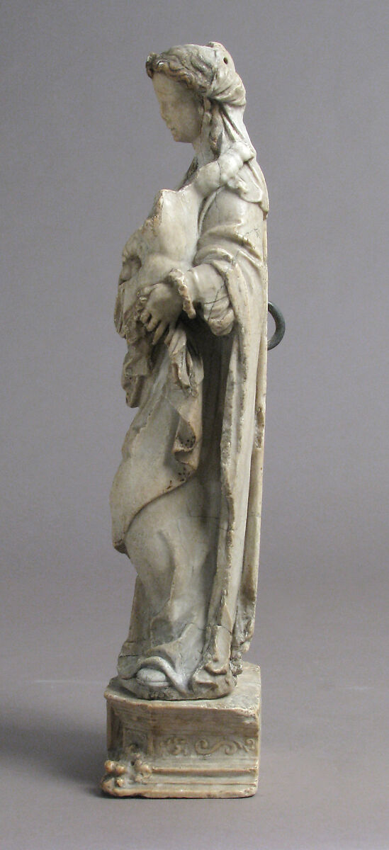 Virgin and Child, Marble, gilt, French