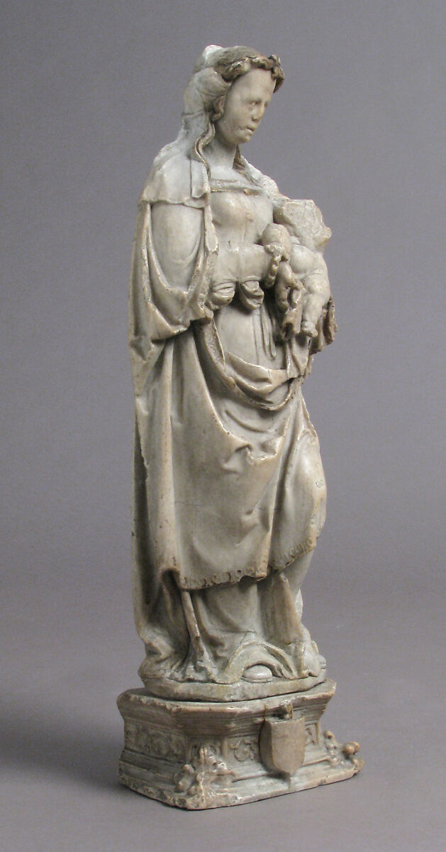 Virgin and Child, Marble, gilt, French