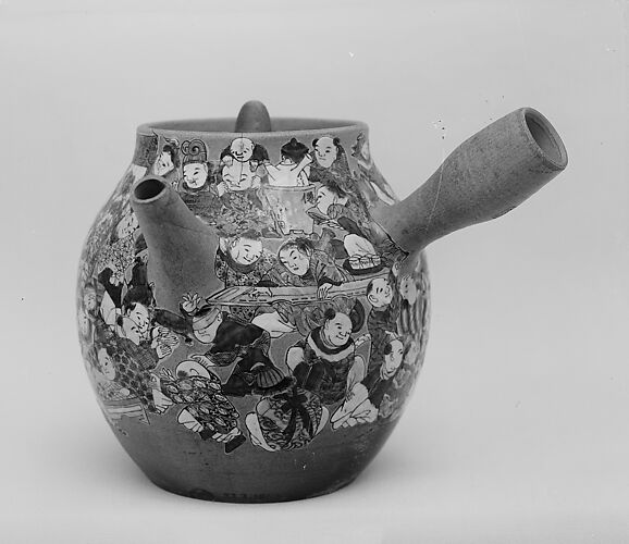 Sencha Teapot (Kyūsu) with Chinese Children Engaged in Literati Activities