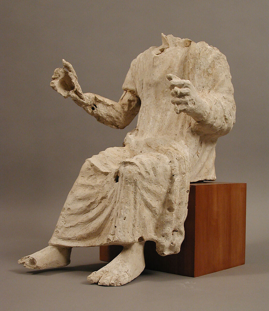 Seated Man, Plaster, Coptic 