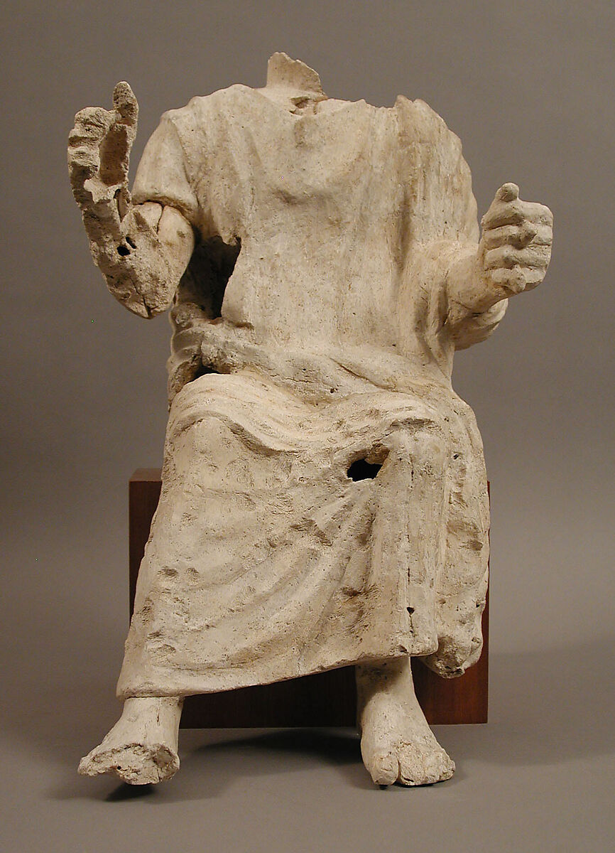 Seated Man, Plaster, Coptic