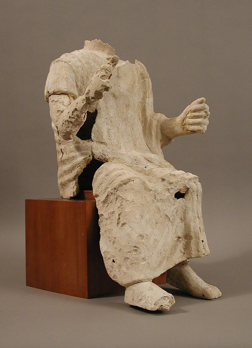 Seated Man, Plaster, Coptic