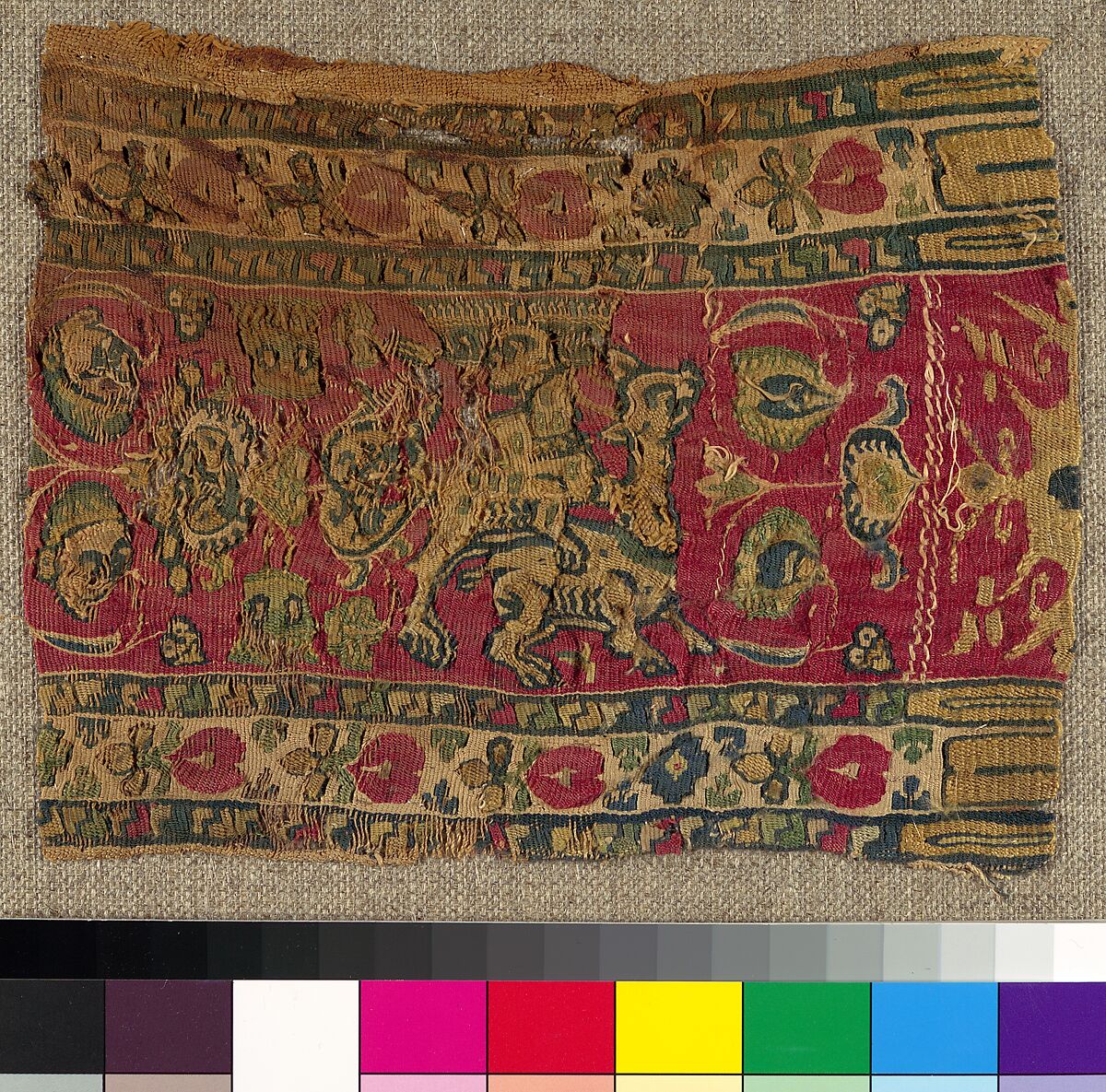 Textile Fragment, Linen, wool, Byzantine 