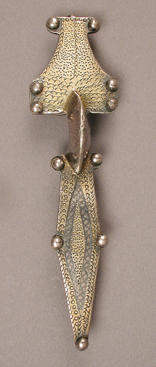 Bow Brooch, Silver with gilding and niello, Germanic 
