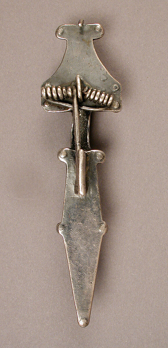 Bow Brooch, Silver with gilding and niello, Germanic